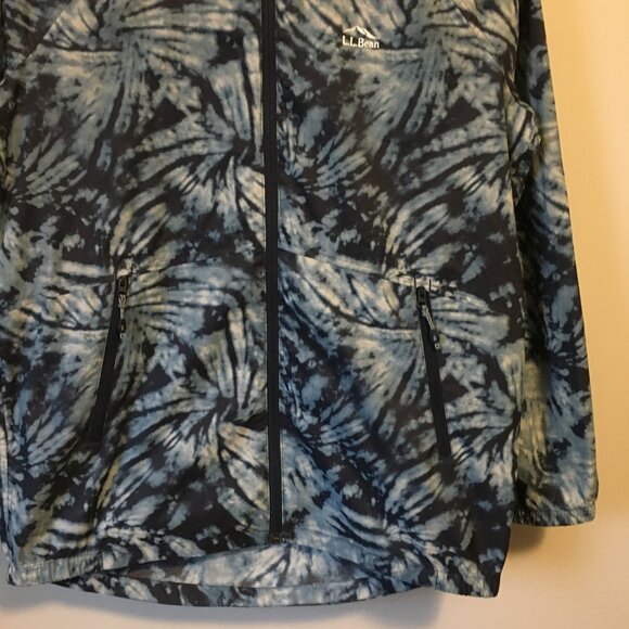 L.L. Bean Tie Dye Blue and White Outdoor Coat - Picture 4 of 16